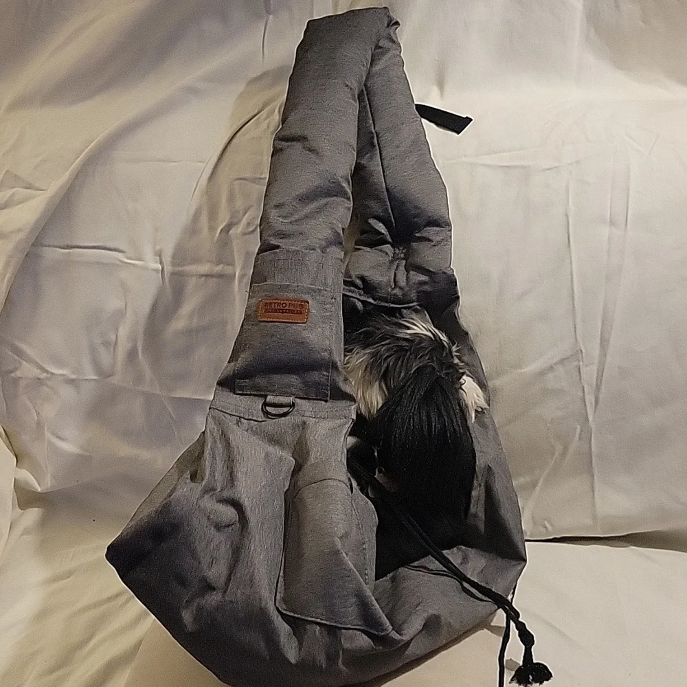 Gray Fabric Pet Carrier. Medium-sized Dogs or Cats.
